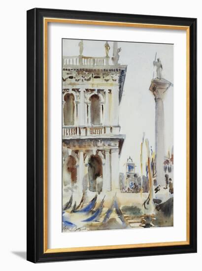 The Corner of the Libreria, with the Column of St. Theodore, Venice, 1904-John Singer Sargent-Framed Giclee Print