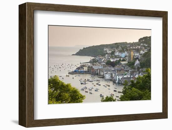 The Cornish Town of Fowey on the Fowey Estuary, Cornwall, England. Summer-Adam Burton-Framed Photographic Print