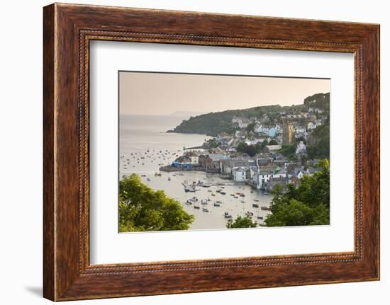 The Cornish Town of Fowey on the Fowey Estuary, Cornwall, England. Summer-Adam Burton-Framed Photographic Print