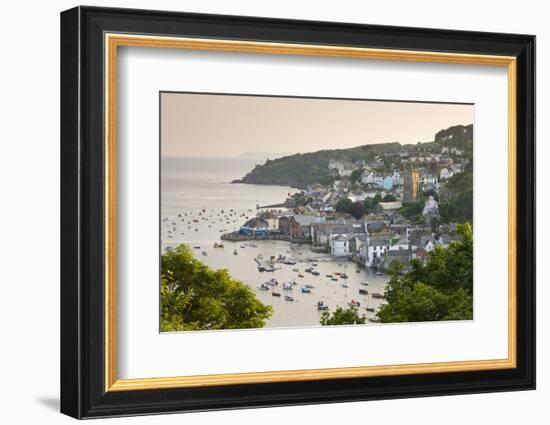 The Cornish Town of Fowey on the Fowey Estuary, Cornwall, England. Summer-Adam Burton-Framed Photographic Print