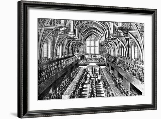 The Coronation Ceremony of James II in Westminster Hall, London, 1685-null-Framed Giclee Print