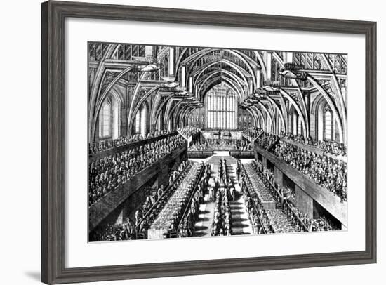 The Coronation Ceremony of James II in Westminster Hall, London, 1685-null-Framed Giclee Print