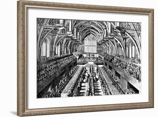 The Coronation Ceremony of James II in Westminster Hall, London, 1685-null-Framed Giclee Print