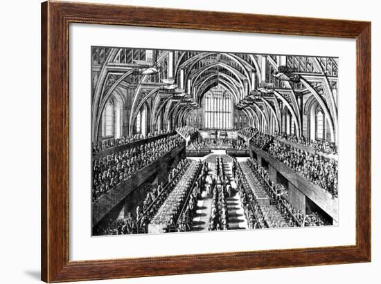 The Coronation Ceremony of James II in Westminster Hall, London, 1685-null-Framed Giclee Print