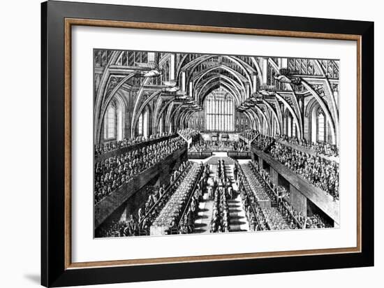 The Coronation Ceremony of James II in Westminster Hall, London, 1685-null-Framed Giclee Print