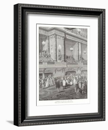 The Coronation Oath of King Louis XVI of France, 1775-Jean Michel the Younger Moreau-Framed Giclee Print