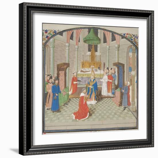 The Coronation of Baldwin I on Christmas Day 1100. Miniature from the Historia by William of Tyre-null-Framed Giclee Print