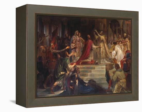 The Coronation of Charlemagne-Friedrich August Von Kaulbach-Framed Premier Image Canvas