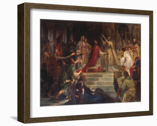 The Coronation of Charlemagne-Friedrich August Von Kaulbach-Framed Premium Giclee Print