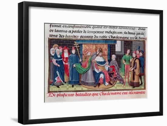 The Coronation of Emperor Charlemagne by Pope St. Leo III on Christmas Eve 800 AD-null-Framed Giclee Print