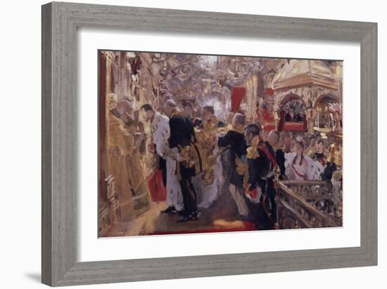 The Coronation of Emperor Nicholas II in the Assumption Cathedral, 1896-Valentin Alexandrovich Serov-Framed Giclee Print