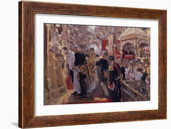 The Coronation of Emperor Nicholas II in the Assumption Cathedral, 1896-Valentin Alexandrovich Serov-Framed Giclee Print