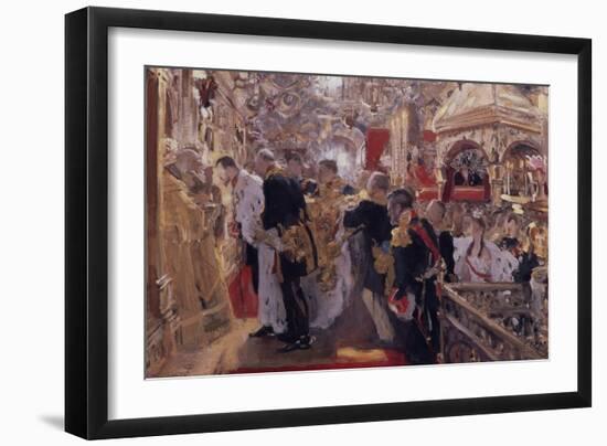 The Coronation of Emperor Nicholas II in the Assumption Cathedral, 1896-Valentin Alexandrovich Serov-Framed Giclee Print