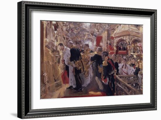 The Coronation of Emperor Nicholas II in the Assumption Cathedral, 1896-Valentin Alexandrovich Serov-Framed Giclee Print