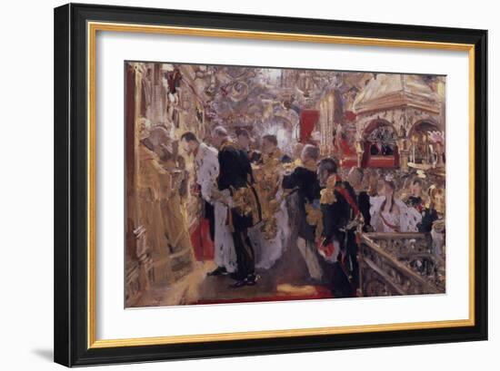 The Coronation of Emperor Nicholas II in the Assumption Cathedral, 1896-Valentin Alexandrovich Serov-Framed Giclee Print