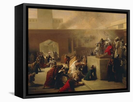 The Coronation of Joash, 1860-Francesco Hayez-Framed Premier Image Canvas
