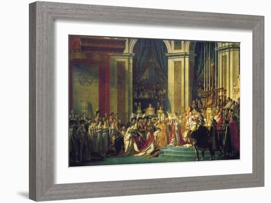 The Coronation of Napoleon at Notre-Dame De Paris on 2nd December 1804, 1807-Jacques Louis David-Framed Giclee Print
