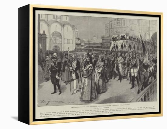 The Coronation of the Czar, the Imperial Procession Leaving the Cathedral of the Annunciation-Frederic De Haenen-Framed Premier Image Canvas