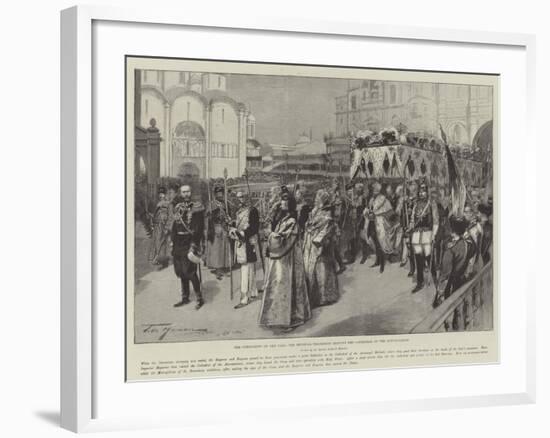 The Coronation of the Czar, the Imperial Procession Leaving the Cathedral of the Annunciation-Frederic De Haenen-Framed Giclee Print