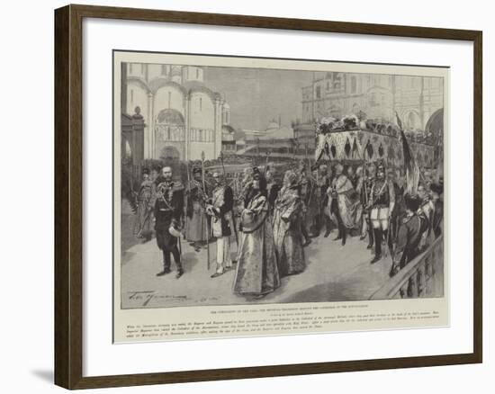 The Coronation of the Czar, the Imperial Procession Leaving the Cathedral of the Annunciation-Frederic De Haenen-Framed Giclee Print