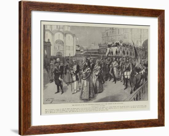 The Coronation of the Czar, the Imperial Procession Leaving the Cathedral of the Annunciation-Frederic De Haenen-Framed Giclee Print