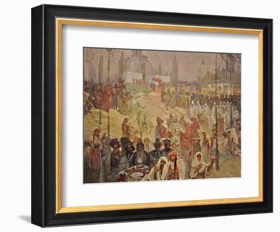 The Coronation of the Serbian Tsar Stefan Dusan as East Roman Emperor (The Cycle the Slav Epi)-Alphonse Mucha-Framed Giclee Print