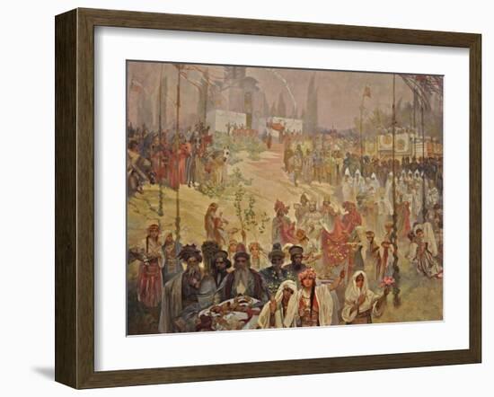 The Coronation of the Serbian Tsar Stefan Dusan as East Roman Emperor (The Cycle the Slav Epi)-Alphonse Mucha-Framed Giclee Print