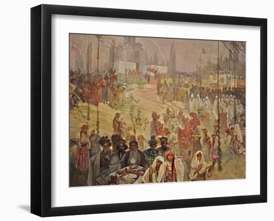 The Coronation of the Serbian Tsar Stefan Dusan as East Roman Emperor (The Cycle the Slav Epi)-Alphonse Mucha-Framed Giclee Print