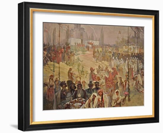 The Coronation of the Serbian Tsar Stefan Dusan as East Roman Emperor (The Cycle the Slav Epi)-Alphonse Mucha-Framed Giclee Print