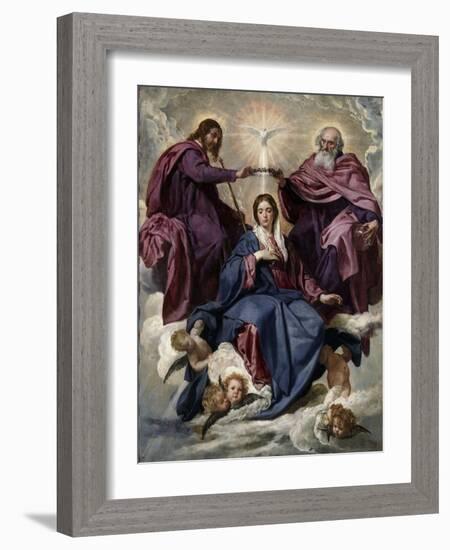 The Coronation of the Virgin, 1635-1636-Diego Velazquez-Framed Premium Giclee Print