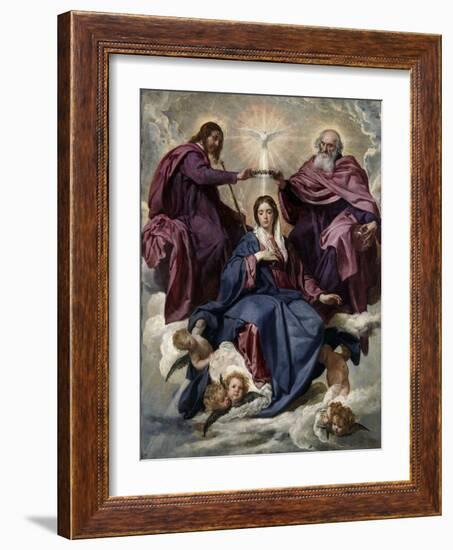 The Coronation of the Virgin, 1635-1636-Diego Velazquez-Framed Premium Giclee Print