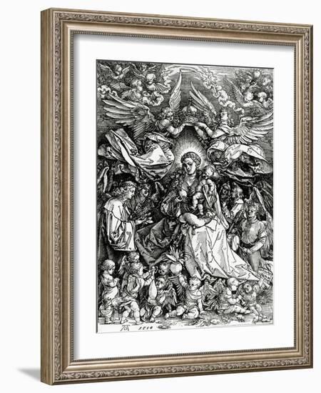 The Coronation of the Virgin and Child, 1518 (Woodcut)-Albrecht Dürer-Framed Giclee Print