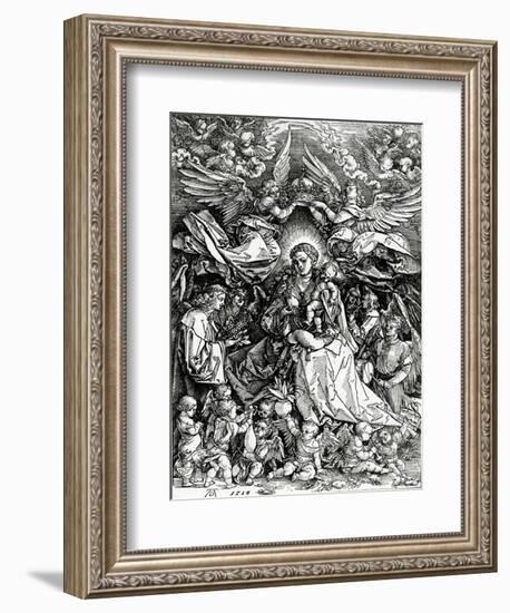 The Coronation of the Virgin and Child, 1518 (Woodcut)-Albrecht Dürer-Framed Giclee Print