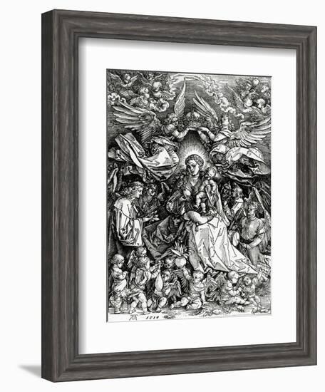 The Coronation of the Virgin and Child, 1518 (Woodcut)-Albrecht Dürer-Framed Giclee Print