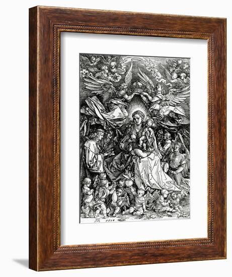 The Coronation of the Virgin and Child, 1518 (Woodcut)-Albrecht Dürer-Framed Giclee Print