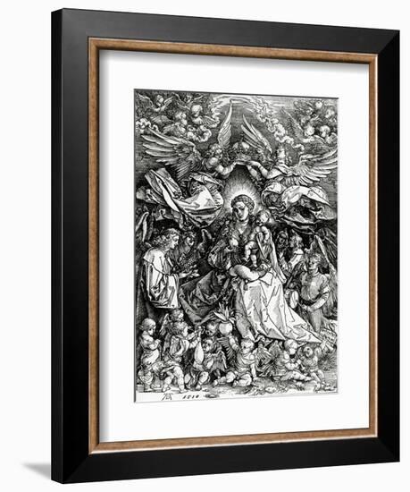 The Coronation of the Virgin and Child, 1518 (Woodcut)-Albrecht Dürer-Framed Giclee Print