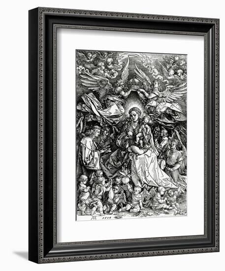 The Coronation of the Virgin and Child, 1518 (Woodcut)-Albrecht Dürer-Framed Giclee Print