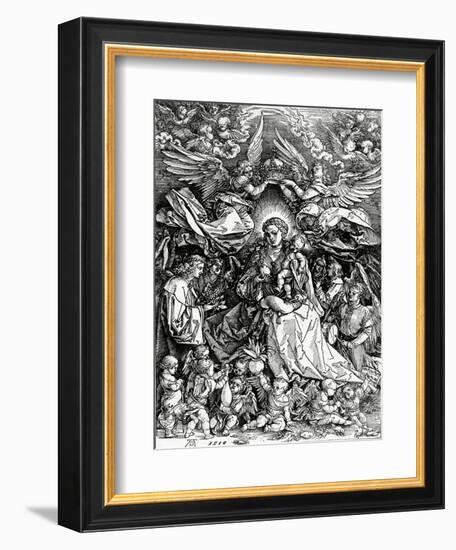 The Coronation of the Virgin and Child, 1518 (Woodcut)-Albrecht Dürer-Framed Giclee Print