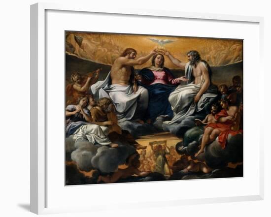 The Coronation of the Virgin, c.1595-Annibale Carracci-Framed Giclee Print