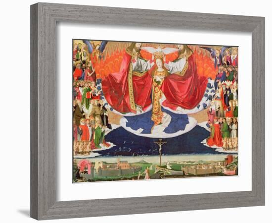 The Coronation of the Virgin, Completed 1453-Enguerrand Quarton-Framed Giclee Print