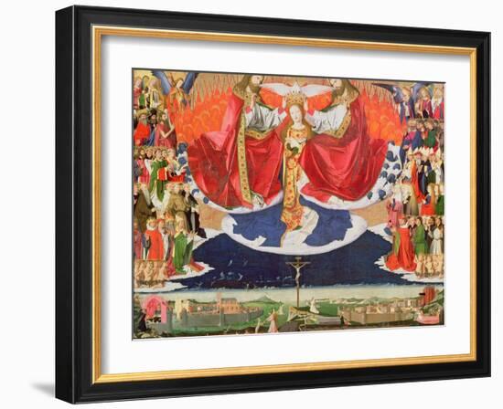 The Coronation of the Virgin, Completed 1453-Enguerrand Quarton-Framed Giclee Print