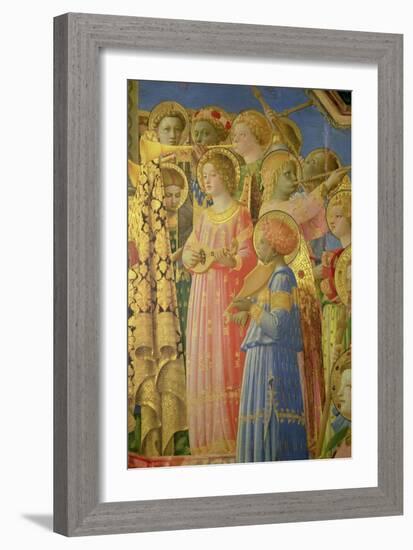 The Coronation of the Virgin, Detail Showing Musical Angels, circa 1430-32-Fra Angelico-Framed Giclee Print