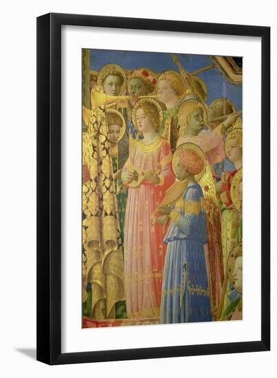 The Coronation of the Virgin, Detail Showing Musical Angels, circa 1430-32-Fra Angelico-Framed Giclee Print
