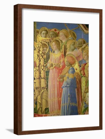 The Coronation of the Virgin, Detail Showing Musical Angels, circa 1430-32-Fra Angelico-Framed Giclee Print