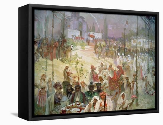 The Coronation of Tsar Stepan Dusan (1308-55) from the 'Slav Epic', 1926-Alphonse Mucha-Framed Premier Image Canvas