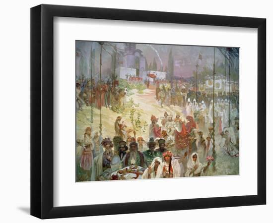 The Coronation of Tsar Stepan Dusan (1308-55) from the 'Slav Epic', 1926-Alphonse Mucha-Framed Giclee Print