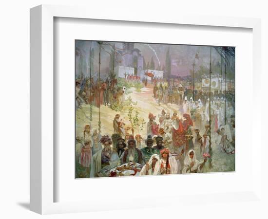 The Coronation of Tsar Stepan Dusan (1308-55) from the 'Slav Epic', 1926-Alphonse Mucha-Framed Giclee Print