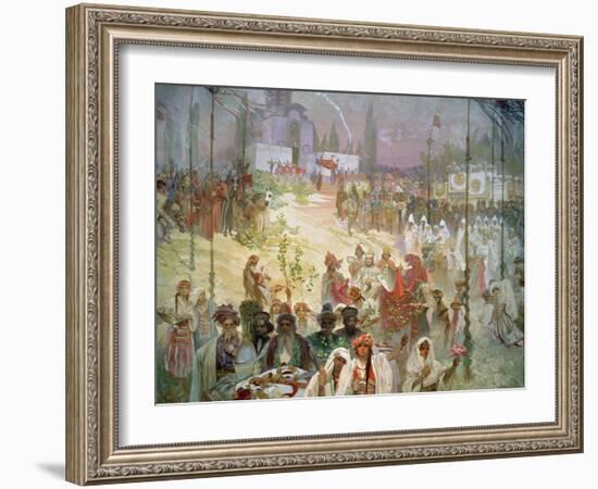 The Coronation of Tsar Stepan Dusan (1308-55) from the 'Slav Epic', 1926-Alphonse Mucha-Framed Giclee Print