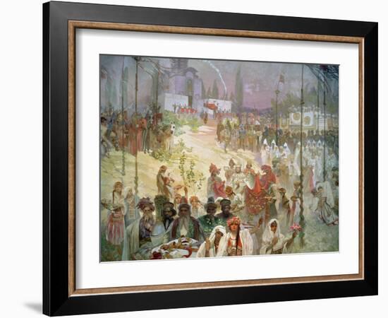 The Coronation of Tsar Stepan Dusan (1308-55) from the 'Slav Epic', 1926-Alphonse Mucha-Framed Giclee Print