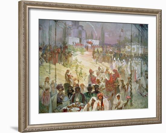 The Coronation of Tsar Stepan Dusan (1308-55) from the 'Slav Epic', 1926-Alphonse Mucha-Framed Giclee Print